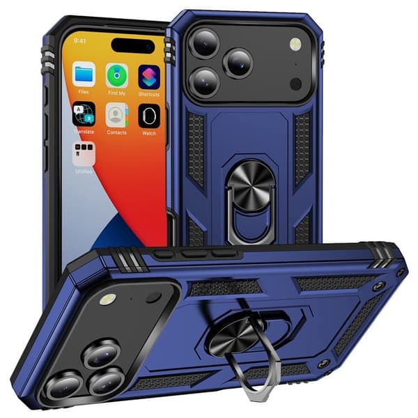 iPhone 17 Pro Cover med Ringholder - Blå