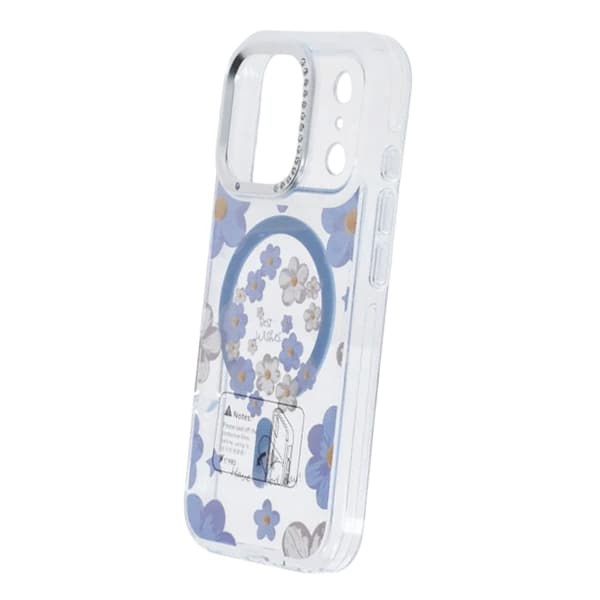 Gradient Floral Magnetic Case For iPhone 17 Pro Max Blue