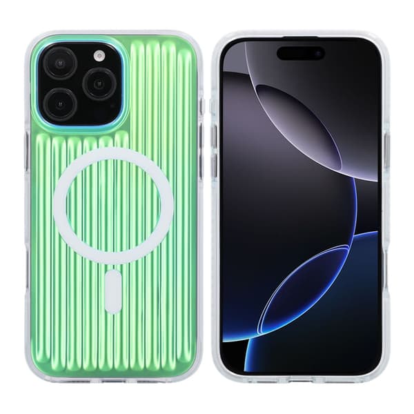 Model reflekterende farve Magnetisk etui til iPhone 16 Pro Max Grøn