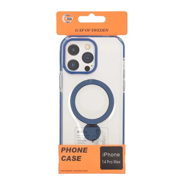 MagSafe-cover til iPhone 14 Pro Max - Transparent blå med ringholder