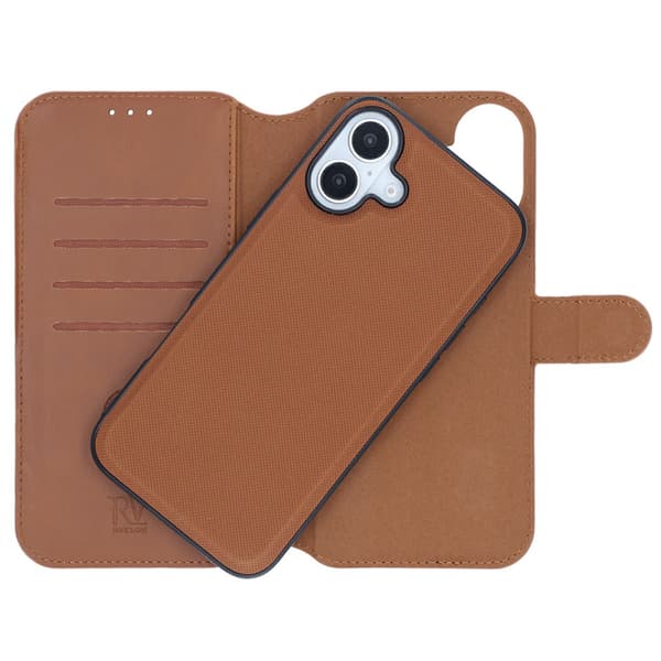 iPhone 16 Plus Plånboksfodral Magnet Rvelon - Brun