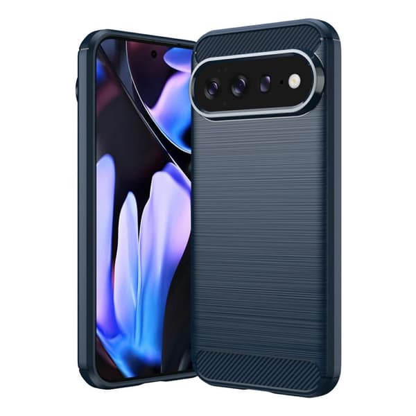 Google Pixel 11 Pro XL TPU-skal Kolfibertextur - Blå