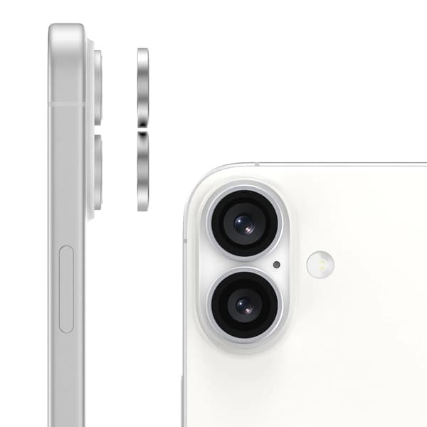 iPhone 16/16 Plus Kameralins med metallram - Vit