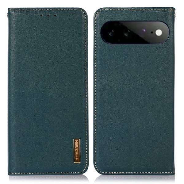 KHAZNEH Google Pixel 11 Pro XL Plånboksfodral Äkta Läder RFID - Grön