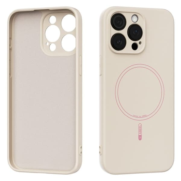 ABEEL iPhone 13 Pro Max Cover MagSafe Flydende Silikone - Beige