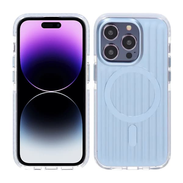 Mønstret TPU-cover til iPhone 14 Pro Max med MagSafe - Blå