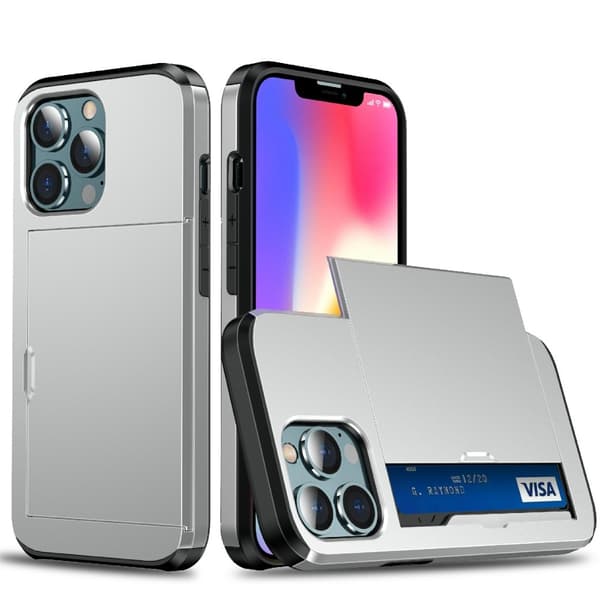 IPhone 13 Pro cover med kortholder - Grå