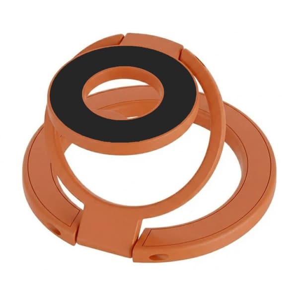 Foldable Double Magnetic Phone Ring Holder Orange+Black