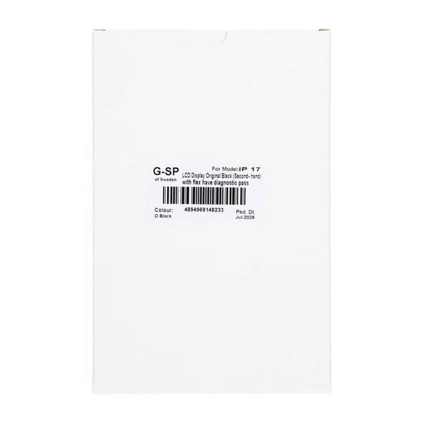 iPhone 17 LCD-skærm Original Sort (Brugt) med flex har diagnostic pass
