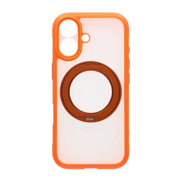 Clear Glow 360-degree Rotating MagSafe Stand Case For iPhone 17 Orange