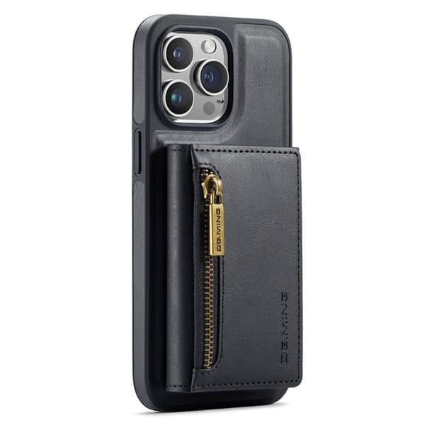 DG.MING iPhone 13 Pro Max Wallet Case RFID Blocking Stand - Sort