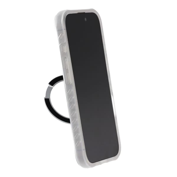 Mat Mobilcover med ringstativ til iPhone 16 Pro - Hvid