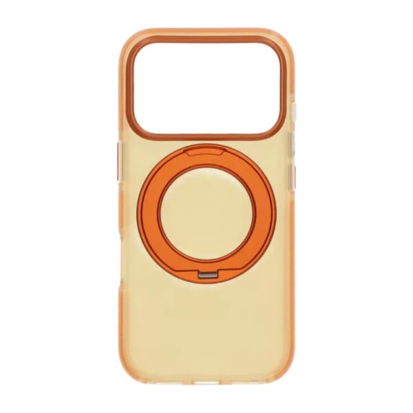 Iridescent Shockproof Case with 360 degree Rotatable Kickstand For iPhone 17 Pro Orange