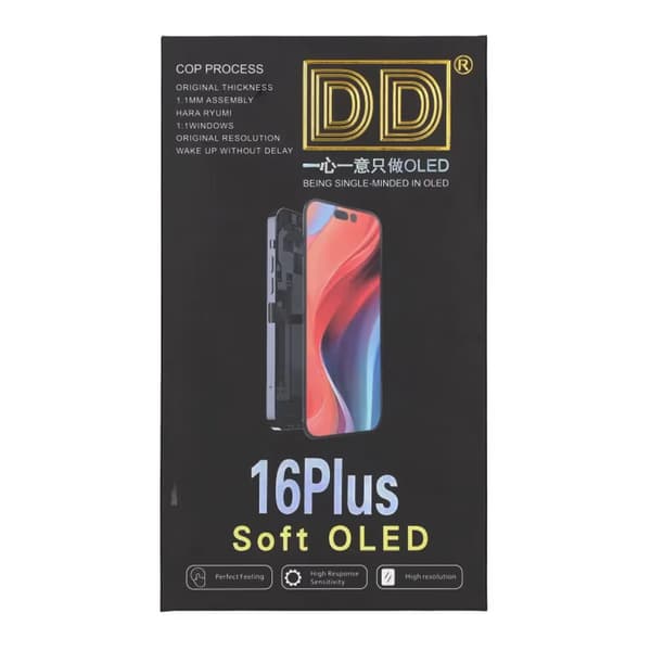 Pehmeä OLED-näyttö iPhone 16 Plus -puhelimeen - DD Diagnostic Pass