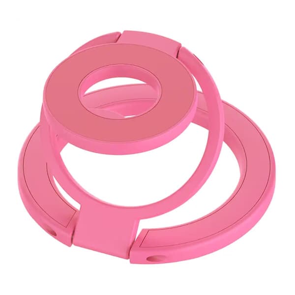 Foldable Double Magnetic Phone Ring Holder Dark Pink
