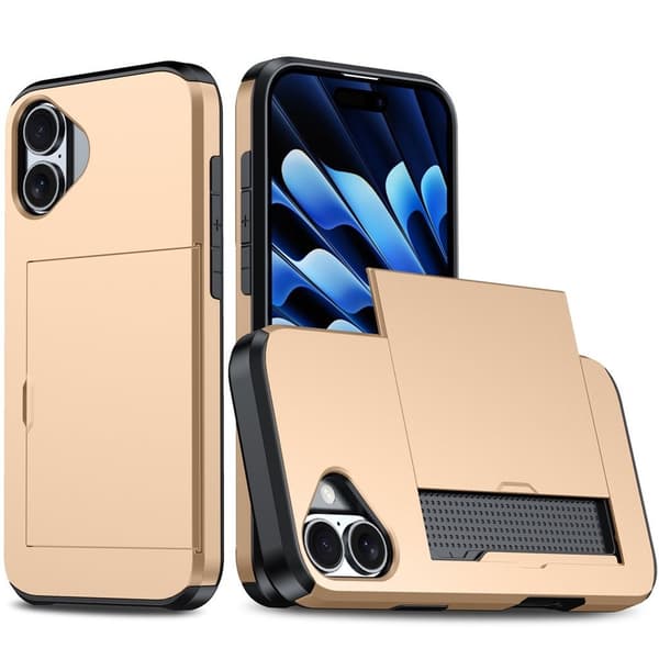 iPhone 17 Skal med kortfack - Guld