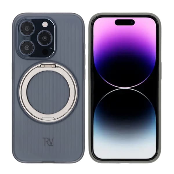 iPhone 15 Pro Rvelon Cover Roterende Magnetisk Stand - Grå