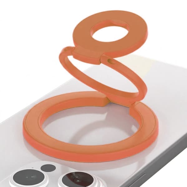 MagSafe Ringholder med Dobbelt Stativ til Mobil - Orange