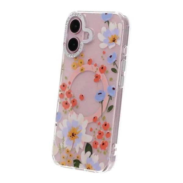 Blomstret Cover med Magsafe til iPhone 17 - Orange