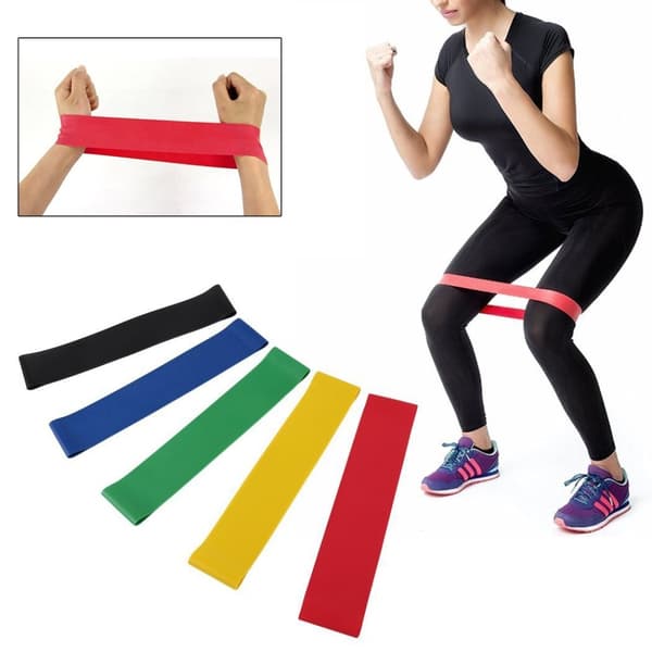 Elastisk Squat Modstandsbånd - 5 stk.
