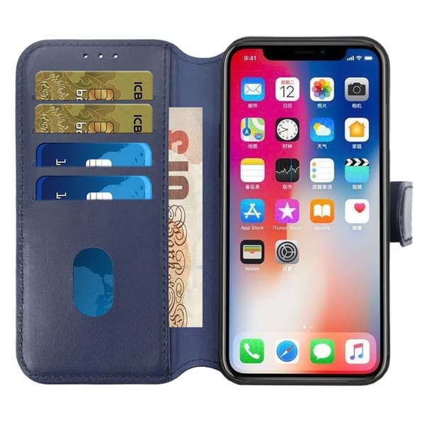 iPhone 15 Plånboksfodral Läder Rvelon - Blå