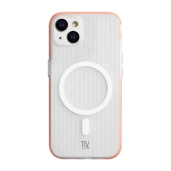 Rvelon Case Corrugated Magsafe iPhone 13 ja 14 - Oranssi