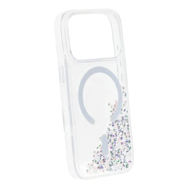 Diamond Quicksand Magnetic Case For iPhone 17 Pro White