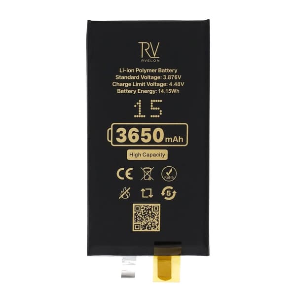RV Battericelle 514586PL til iPhone 15, 3650mAh