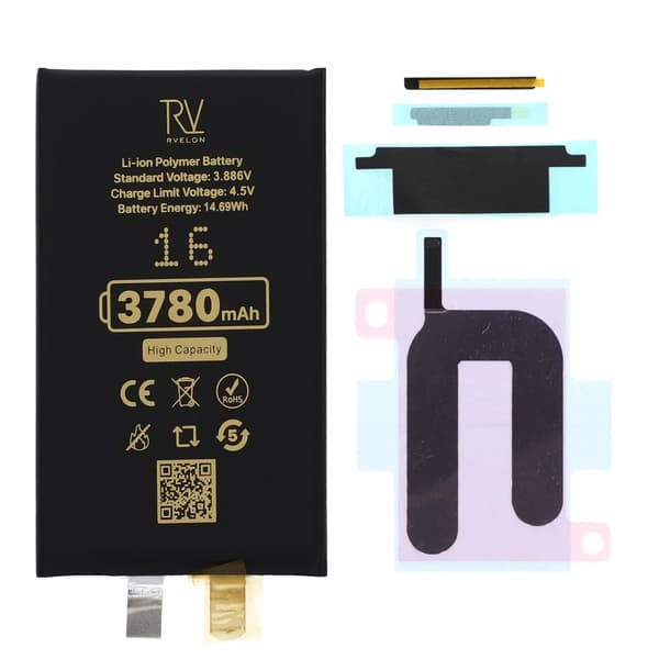 RV-battericelle 505082PSV til iPhone 16, 3700mAh