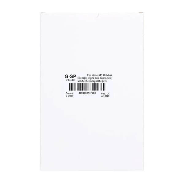 iPhone 13 Mini LCD-skærm Original Sort (Brugt) med flex har diagnostic pass