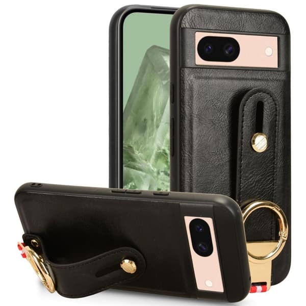 Google Pixel 8a Etui med Rem og Ringholder - Sort