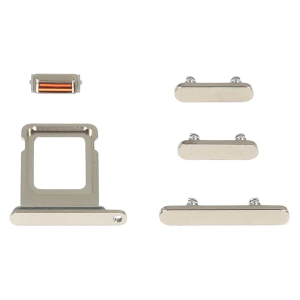 iPhone 14 Pro SIM-kort Holder + Sideknapper - Guld