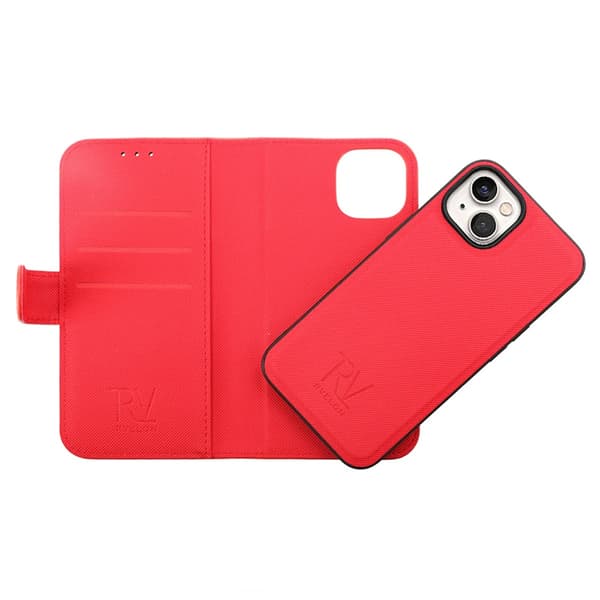 iPhone 14 Plus Plånboksfodral Magnet Rvelon - Röd