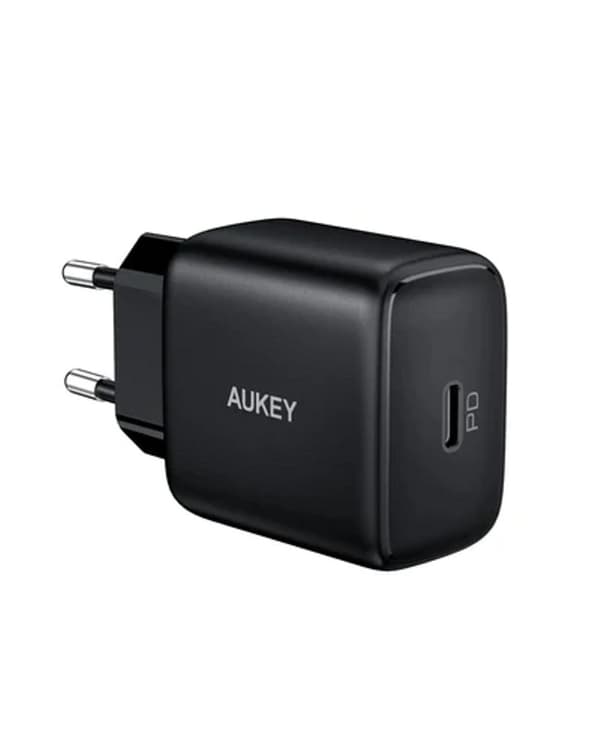 AUKEY Væglader med Quick Charge PD, 25W, USB-C - Sort