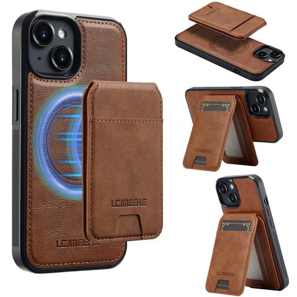 LC.IMEEKE iPhone 15 Plus -kotelo MagSafella - Ruskea