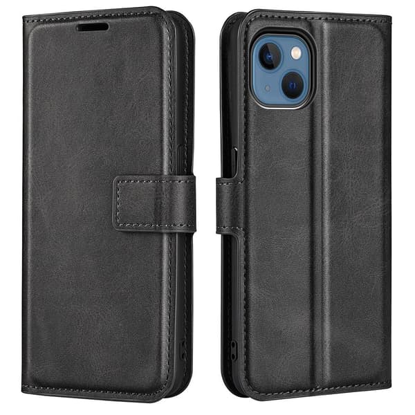 Wallet cover iPhone 14 med kortholder - Sort