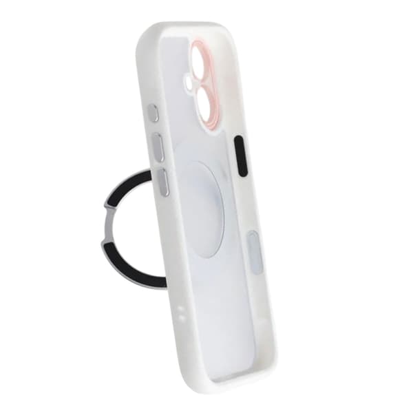 Clear Glow 360-degree Rotating MagSafe Stand Case For iPhone 17 White