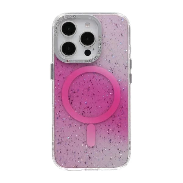 Glitter Diamond Magnetic Case - iPhone 16 Pro Pink