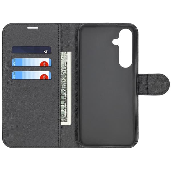 Flip Stand Læder Wallet Case Til Samsung A05s Sort