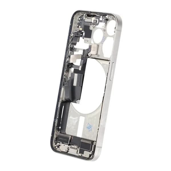 Mellemramme med smådele til iPhone 15 Pro - Hvid Titanium OEM