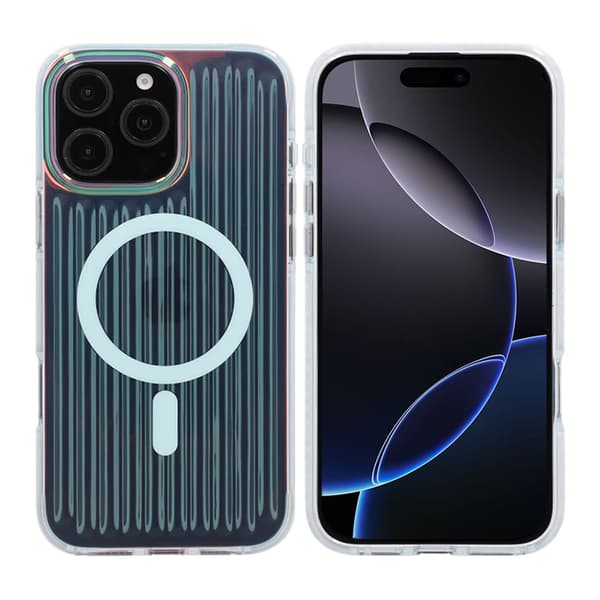 Model reflekterende farve Magnetisk etui til iPhone 16 Pro Max Blå