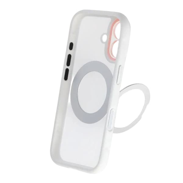 Clear Glow 360-degree Rotating MagSafe Stand Case For iPhone 17 White