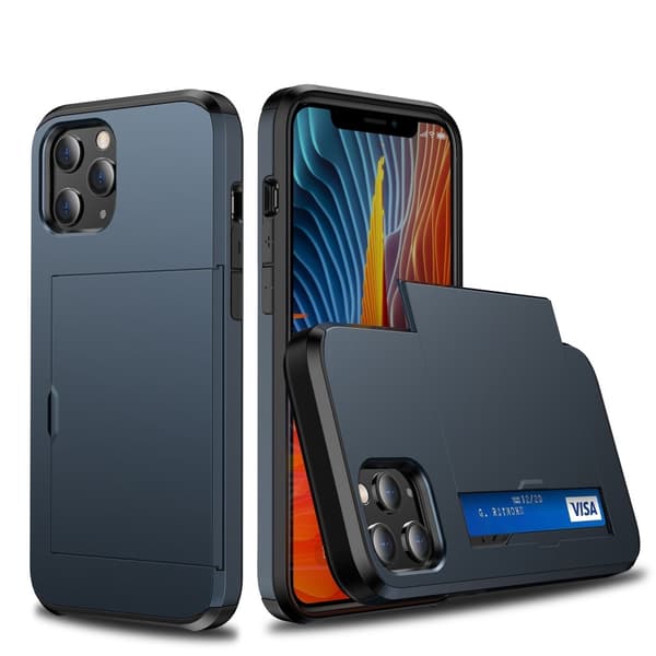 Etui med kortholder til iPhone 12/12 Pro - Blå