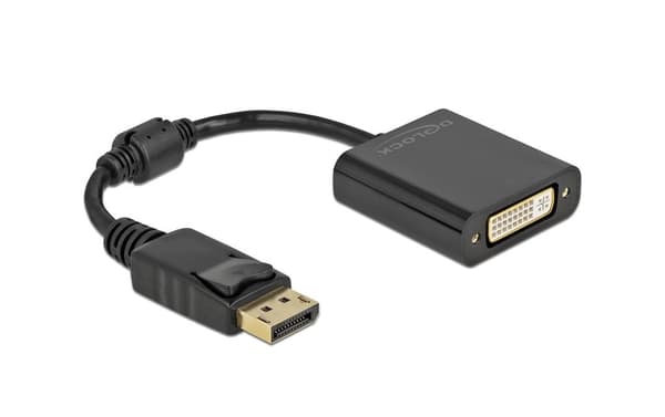 Delock Adapter DisplayPort han til DVI hun, Passiv - Sort