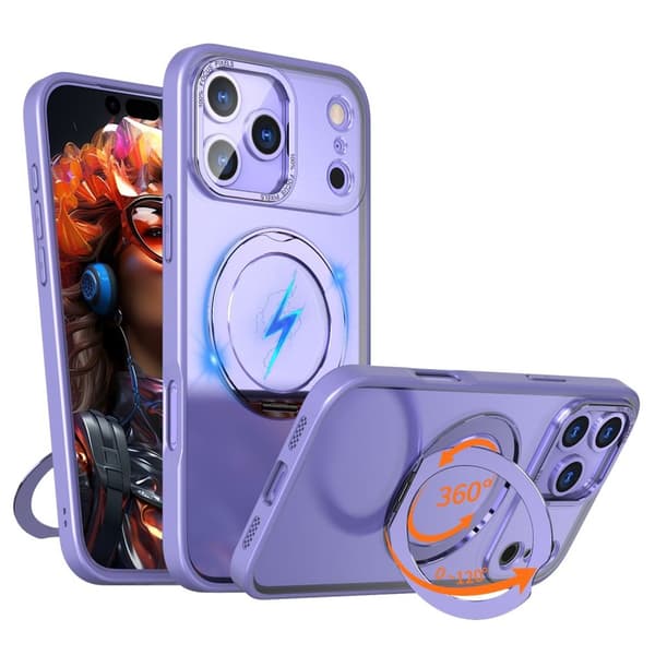 iPhone 18 Pro Max/17 Pro Max MagSafe Cover med støttefod - Lilla
