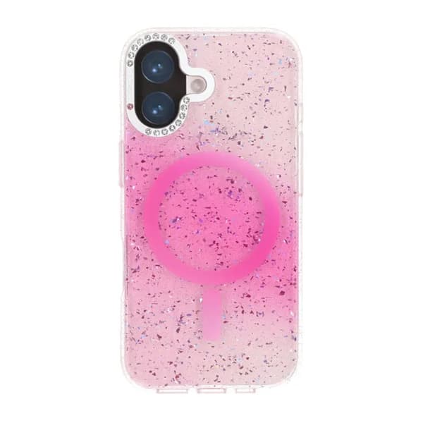 Glitter Diamond Magnetic Case - iPhone 17 Pink