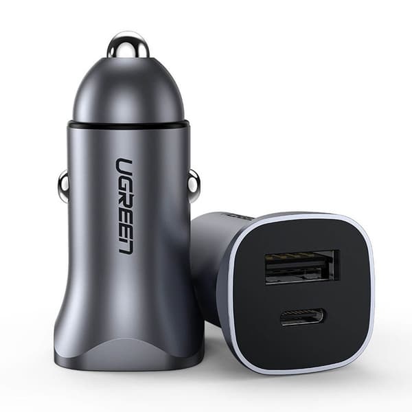 Ugreen Biloplader, USB-C & USB-A, 30W, PD