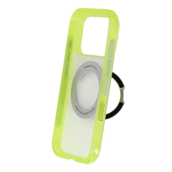 Mat MagSafe-cover med ringstativ til iPhone 17 Pro og 18 Pro - Gul