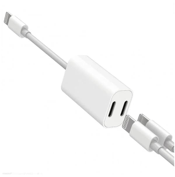 SiGN iPhone 7/7Plus Lightning Adapter til opladning & earpods, 5V, 1A, 10cm