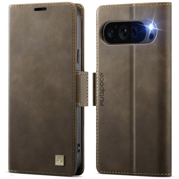 AUTSPACEA11 Google Pixel 11 Pro XL Plånboksfodral RFID-blockering - Brun